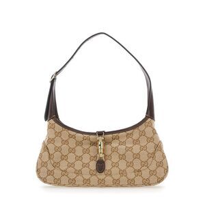 Gucci Women Jackie Hobo East West Shoulder Bag Gg Canvas